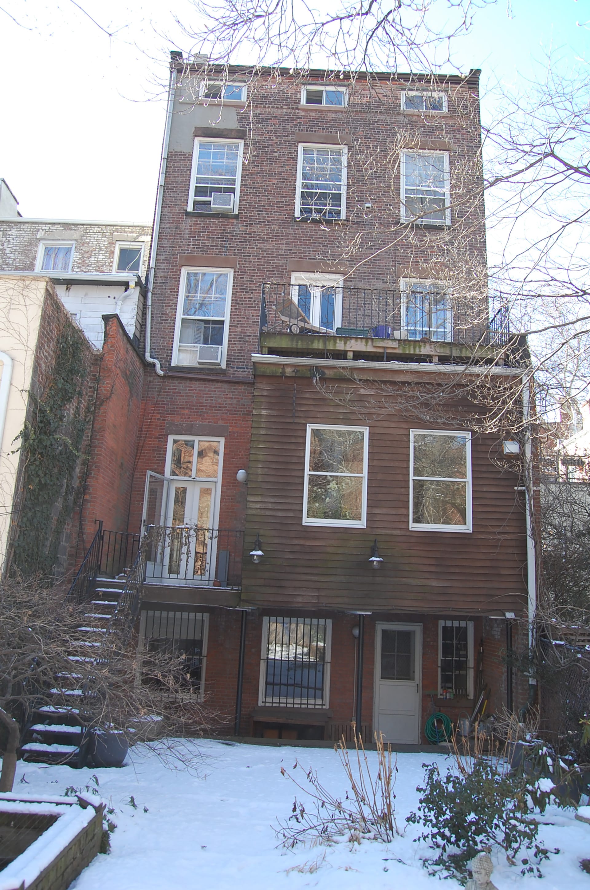 Rear facade of a Brooklyn Heights townhome before our renovation